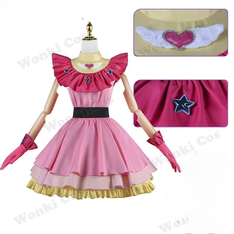 Anime Oshi No Ko Cosplay Ai Hoshino Cosplay Costume Girls Hoshino Ai Pink Dress Suit Cosplay Wig Full Set Out Fits