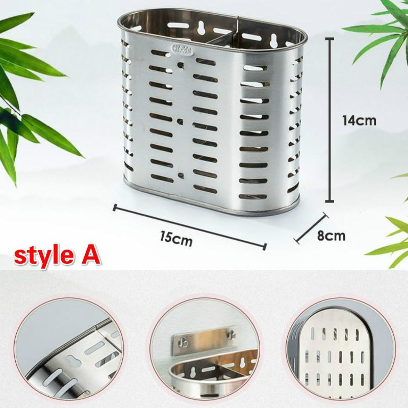 

304 нержавеющая сталь палочки для еды трубка дренажная стойка настенная двойная клетка для палочек для еды кухня C A