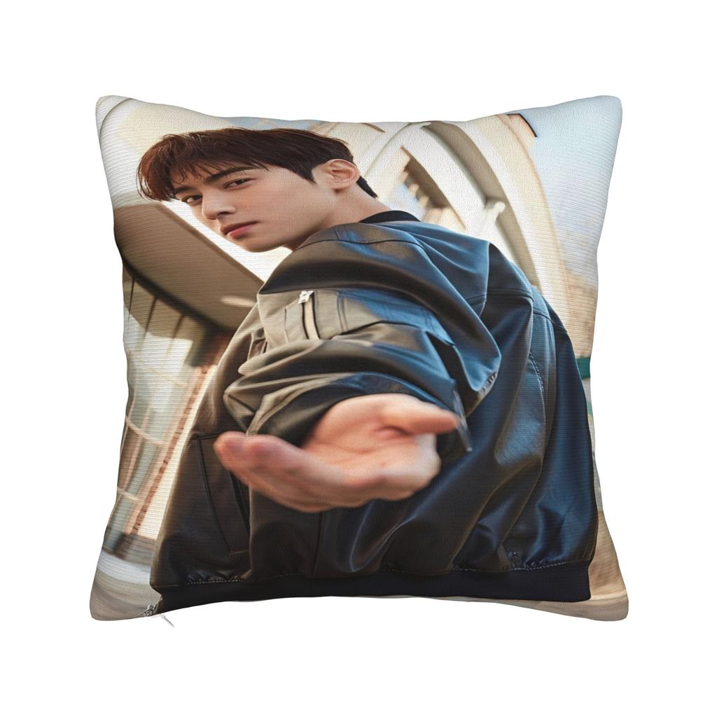 CHA EUN WOO Kpop ASTRO Idol Pillowcases Product Printing Cushion Cover  Throw Pillow Cover Bed Decorations Square Multiple Sizes