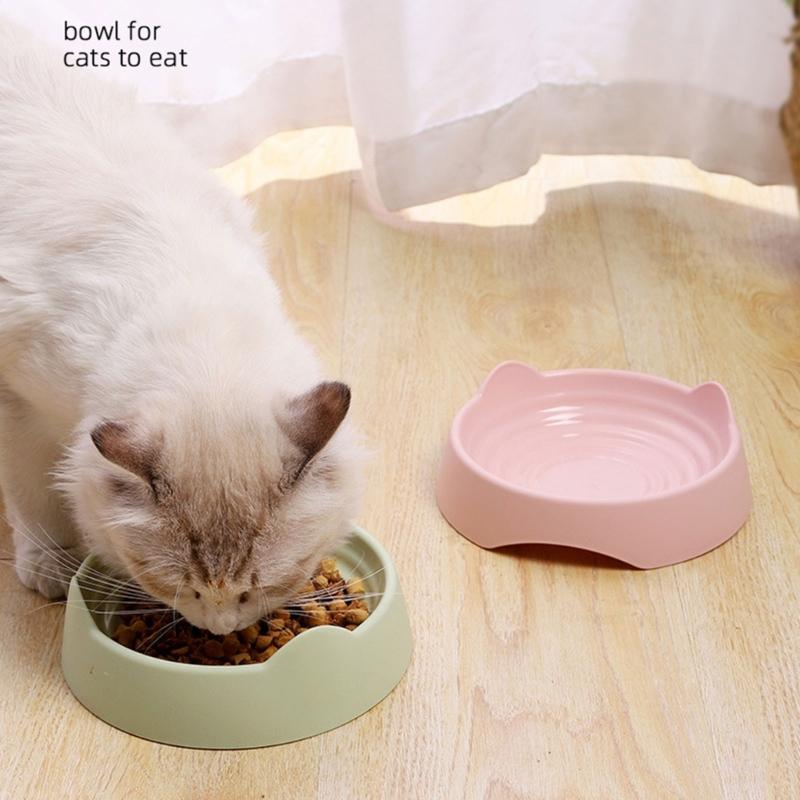 Pet Food Bowl 3-D Cat Ear Dog Food Bowl Pet Feeding Bowl Dog Food Storage Bowl Anti-Skid Stable Base Dogs Pet Dishware