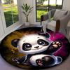 1pc Panda Printed Chair Rug for Home Office Use, Living Room Kitchen Game Room Round Carpet