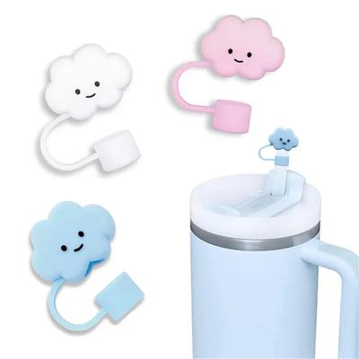Cute Clouds Straw Covers Cap Reusable Silicone Straw Toppers For  Cup Leak-proof Dust Proof Straws Cover Water Bottle Cover Bag