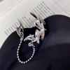 Punk Darts Shape Chain Tassel Clip Stud Earrings for Women Egirl Goth Y2K Ear Bones Clip Halloween Dancing Fashion Ear Jewelry