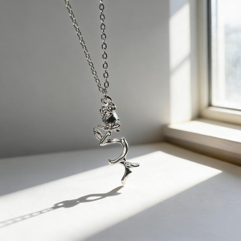 Women s Cross Titanium Steel Necklace - Rose, Versatile, Exquisite Pendant Electroplated