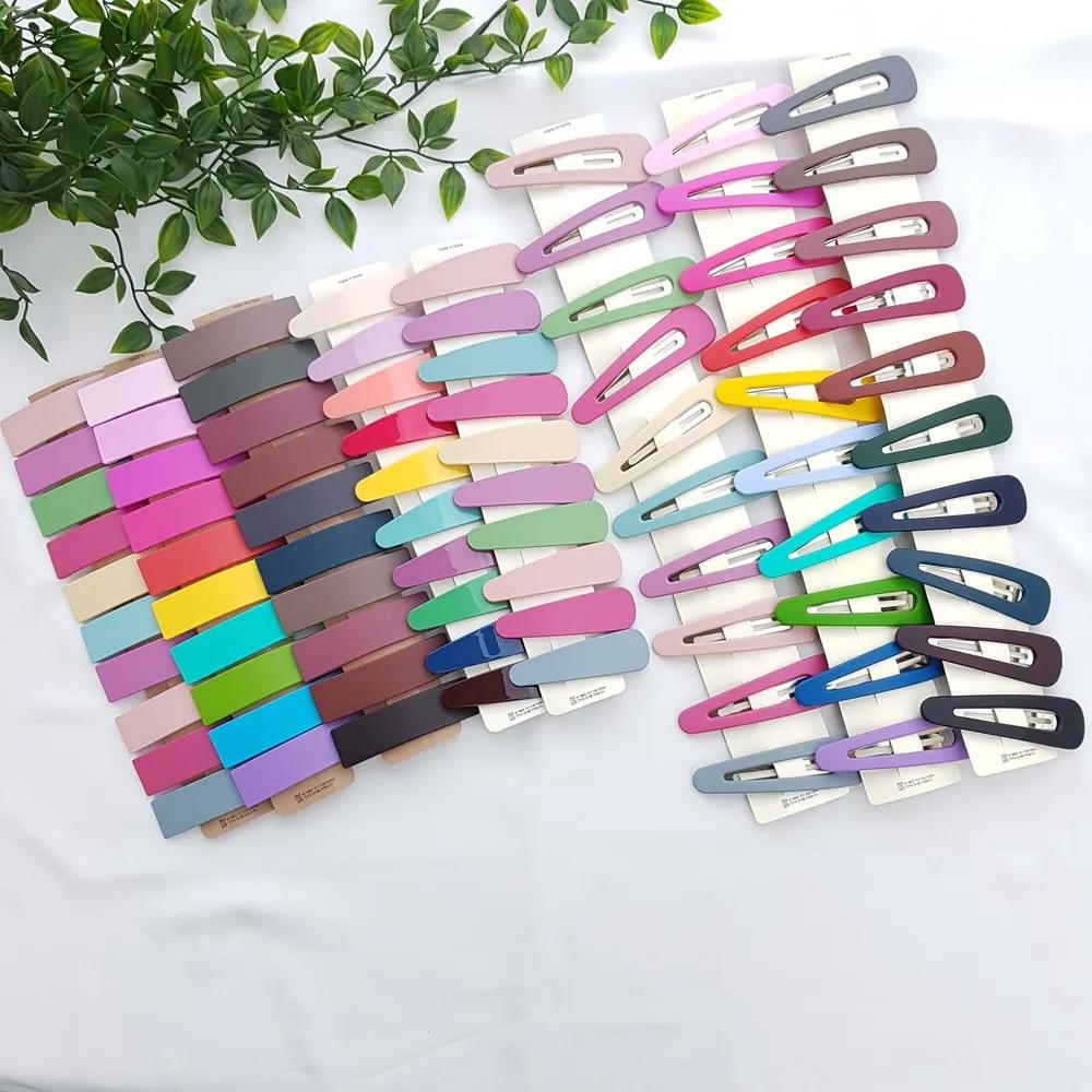 Triangle, Square, Glossy, Matte, Colored, Extra Large Toddler, Kids, Baby Hairpins, Snap Clips, 10-Piece Set 4