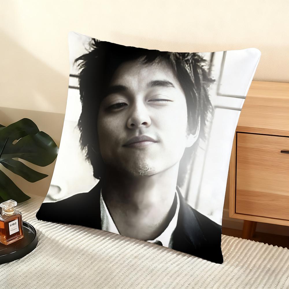 G-Gong Yoo Cushion Cover Soft Short Plush Pillow Cover Smooth Cozy Texture Aesthetic Cushion Case Home Decor