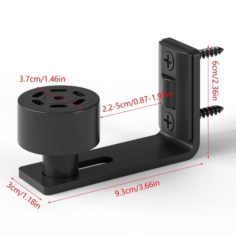 Barn Door Track Roller System Easy Installation Carbon Steel Base Door Guide AntiWobble Design Matte Black Finish