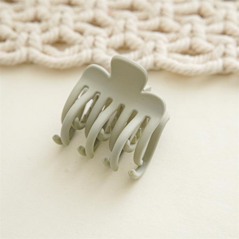Solid Color Frosted Small Hair Claw for Women Double Row Teeth Ponytail Clip Simple Hair Claw Thin Hair No Slip Ponytail Holder