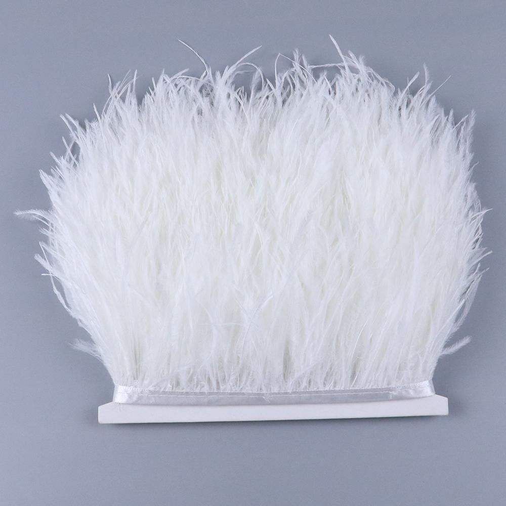 1 Meter Ostrich feather Trim Ribbon Dyed Various Long Ostrich Fringe 8-10CM feathers for crafts Dress/skirt Sewing Accessory
