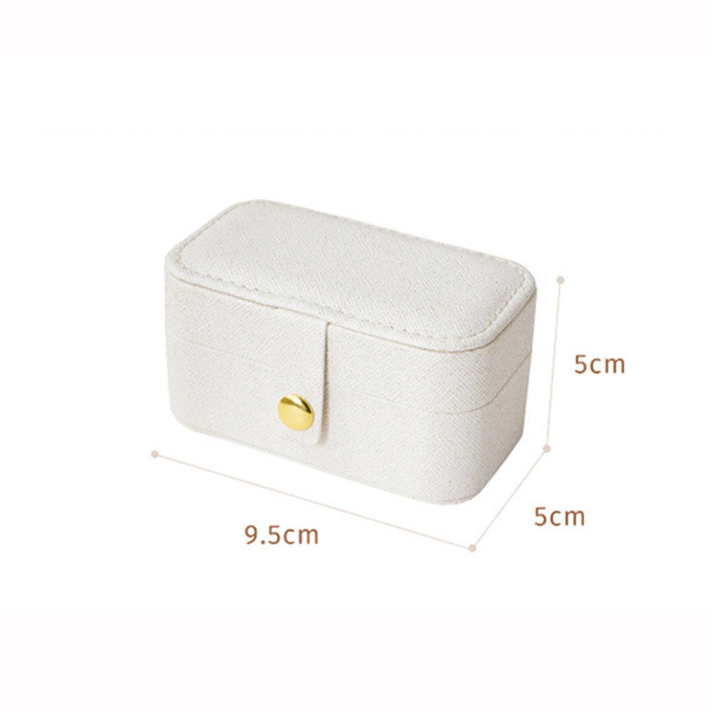 Mini PU Leather Flip Cover Jewelry Box Portable Travel Jewelry Organizer Brooch Lipstick Case Women Girls Jewelry Storage Case