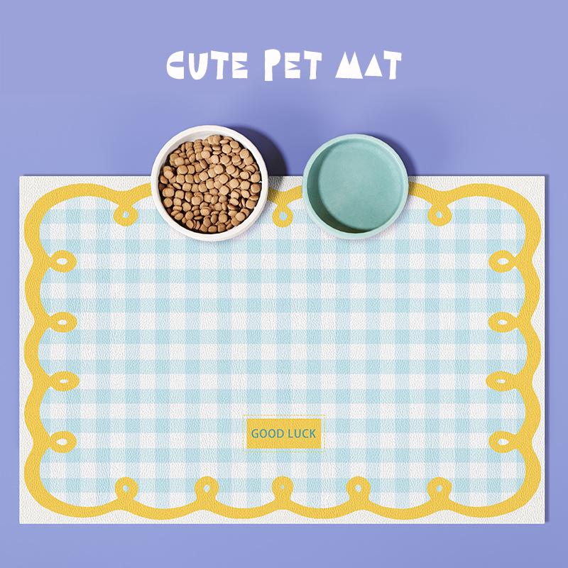 Cat & Dog Feeding Mat: Absorbent, Non-Slip Placemat - Easy Clean, Stain Resistant with Cartoon Design
