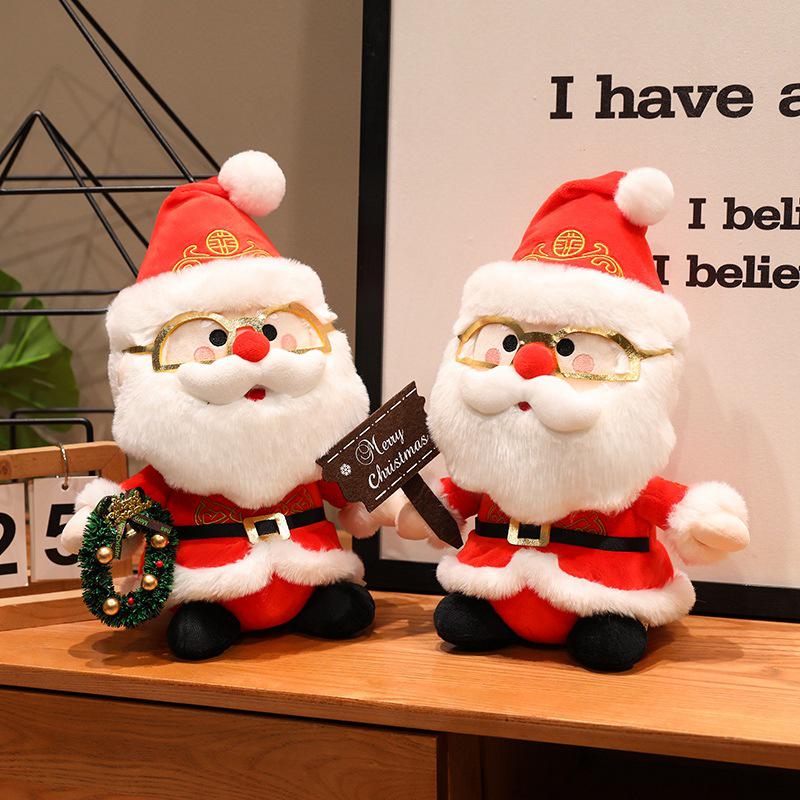 Santa Claus Plush Doll with Reindeer - Christmas Gift for Children