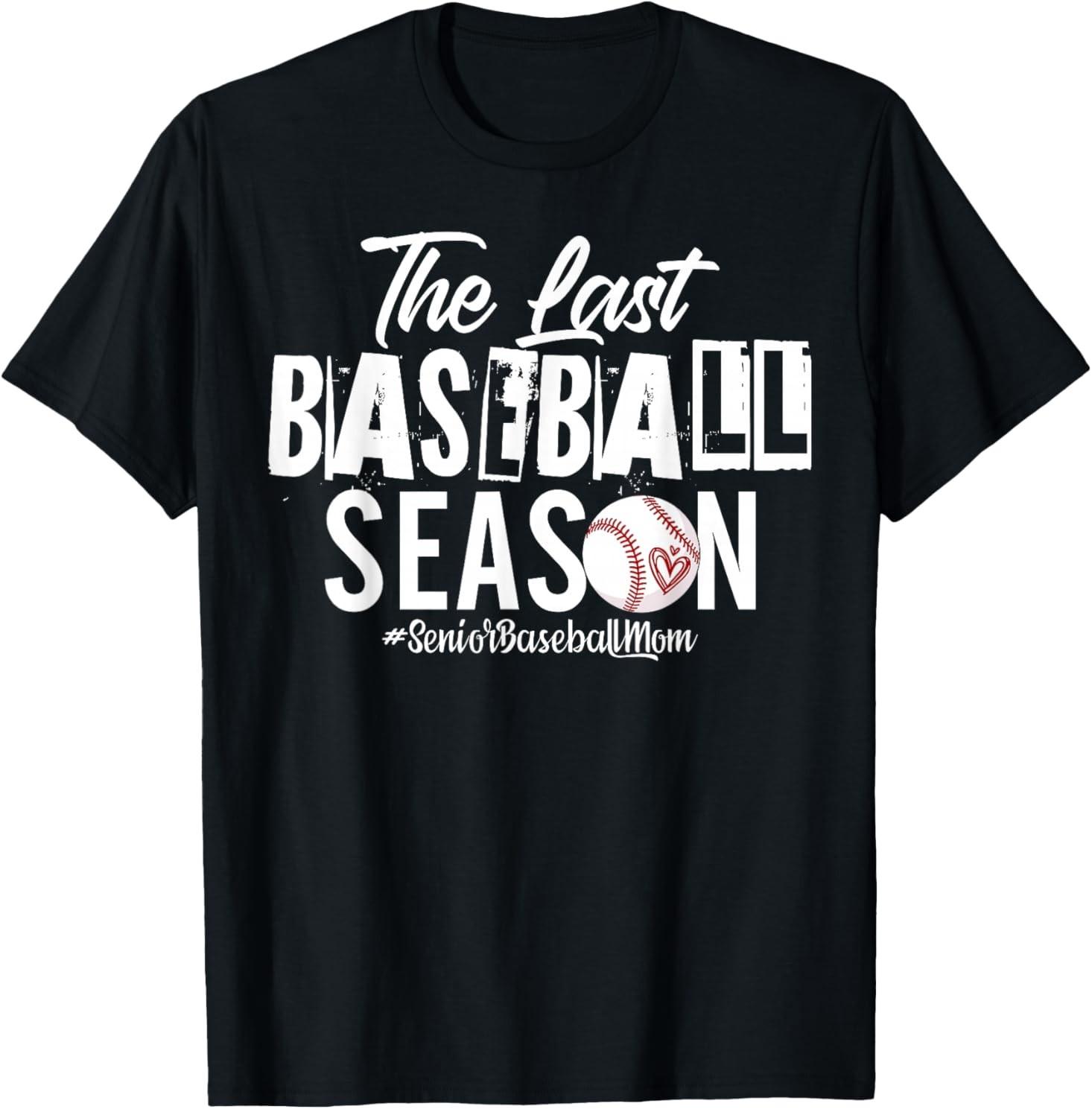 Retro The Last Baseball Season Senior Baseball Mom Ball Mama T-Shirt S