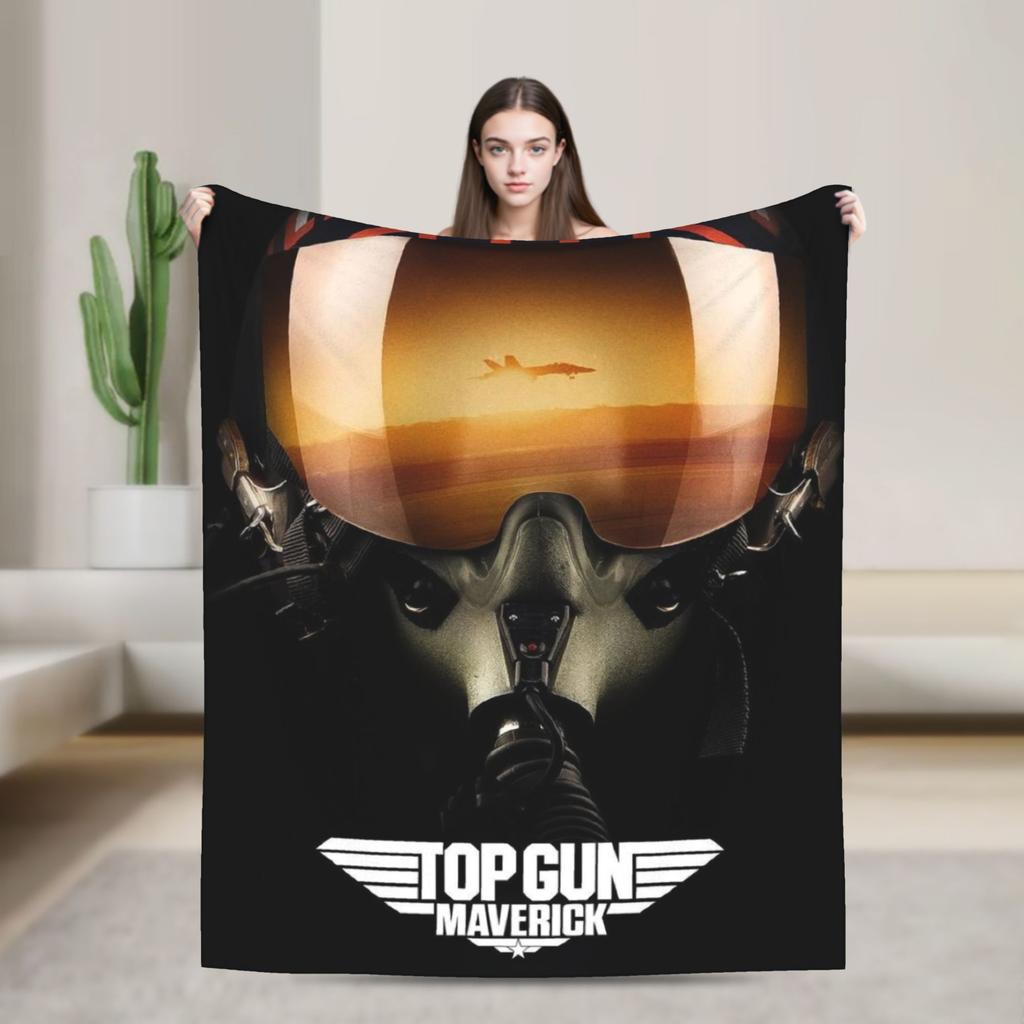 Top Gun Sign Tom Cruise Fighter  Flannel Blanket  Warm Soft Throw Blanket for Couch Bed Travel Pattern Bedspread Sofa Bed Cover