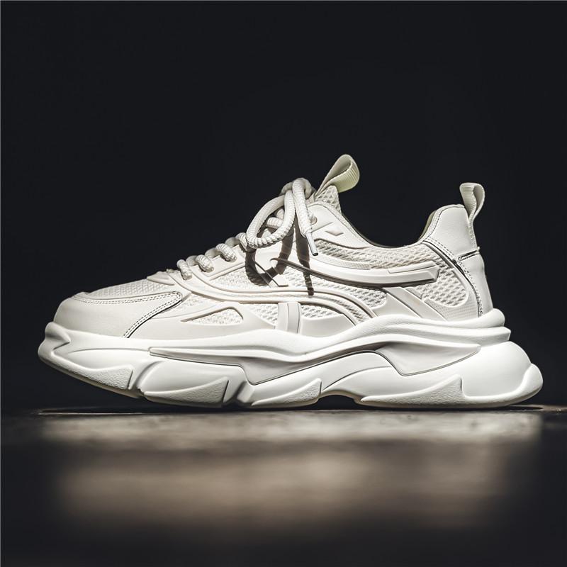 Модные кроссовки мужские зеленые прогулочные туфли на платформе мужские удобные уличные — фото 15