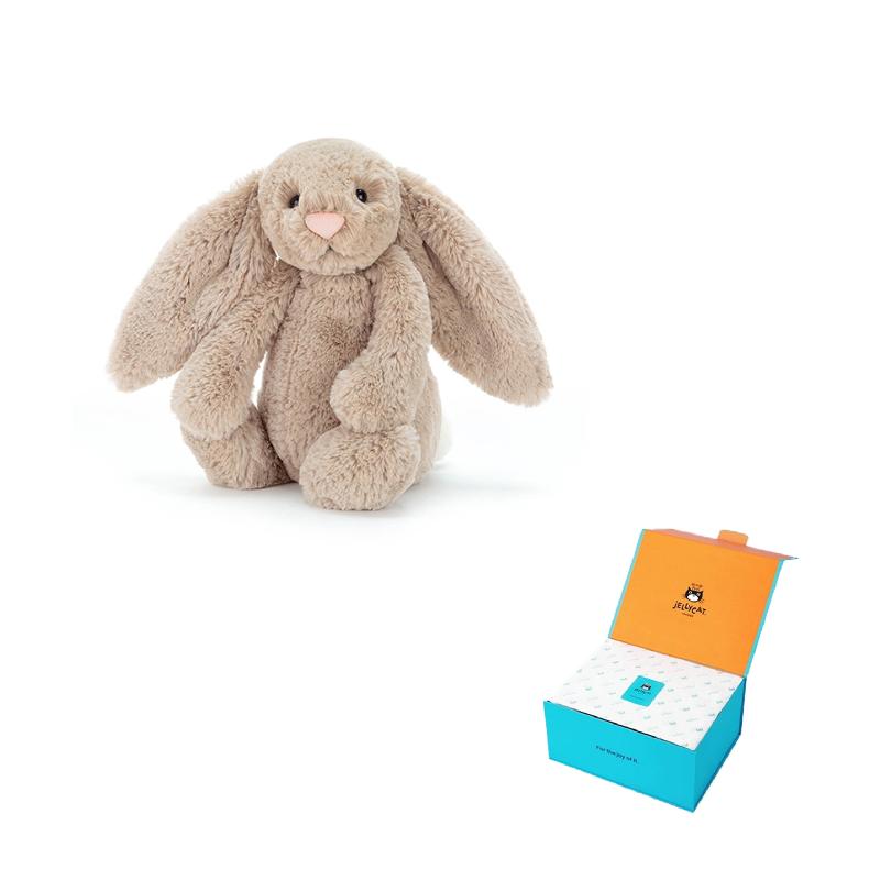 

JELLYCAT Серія Кроликів Бонні Класичний Сором язливий Бежево-Коричневий Кролик Бонні Мила Плюшева Лялька Висота 18 см Full of Sweetness Box