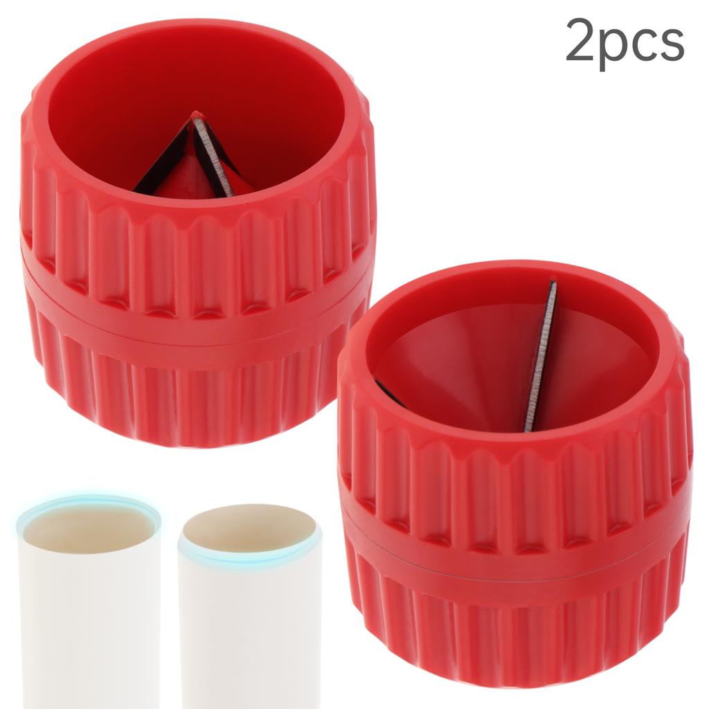 2pcs 5-38mm Red Round Thickened Copper Tube Chamfers for Metal Tube Internal External Deburring Cleaning Tools Remover Reamer