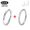 1/2 Stück ASTM F136 G23 Titan Nasenring Damen Creolen Piercing Körperschmuck Scharnier Clicker Offener Membran Nasenring