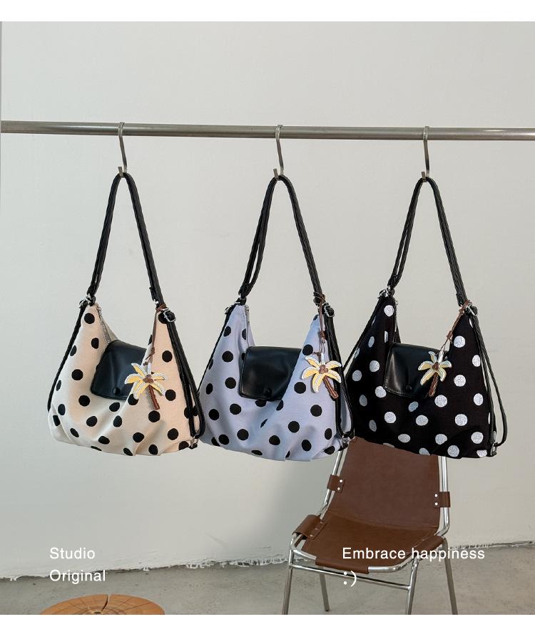 2026 Trendy Korean Polka Dot Underarm Crossbody Bag - Large Capacity, Lightweight, Niche Hobo Design