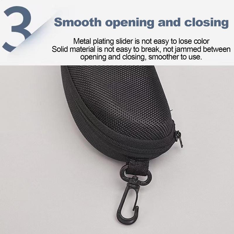 Portable EVA Glasses Case with Carabiner Hook Colorful Sunglasses Hard Case Zipper Eyeglasses Protector Box Holder