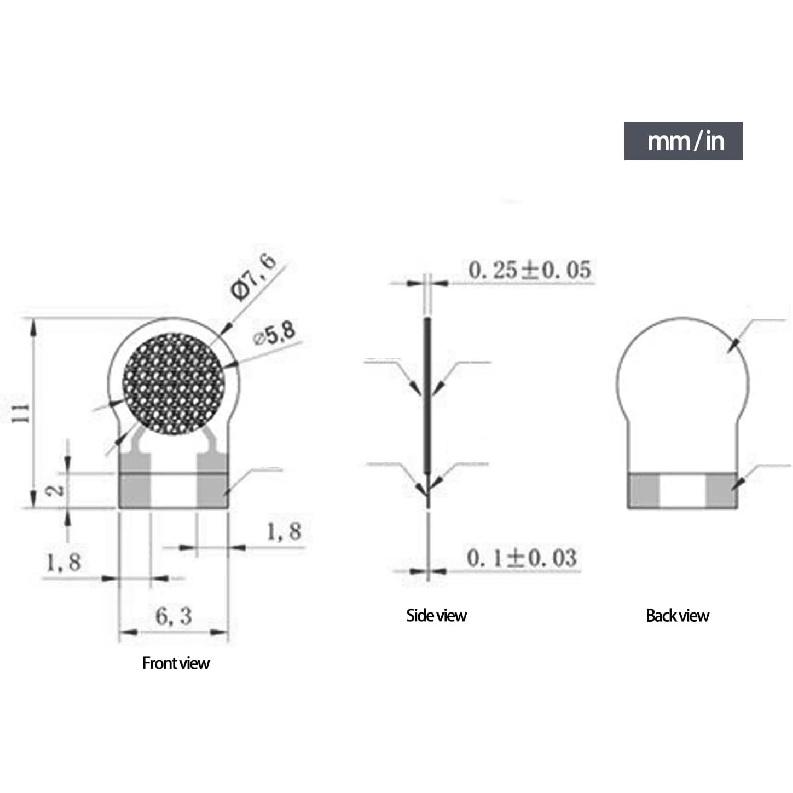 Rezystor czuły na siłę 2 szt. Cienkowarstwowe czujniki poliestrowe do precyzyjnego statycznego i dynamicznego pomiaru ciśnienia, obsługujące ciśnienia 5g-2kg