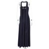 European & American Elegant Off-Shoulder Slim Fit Slit Dress with Ribbon Back