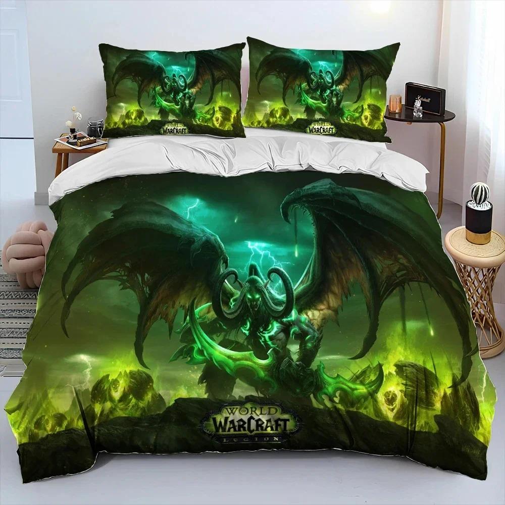 3D Print Game World Warcraft WOW Bedding Set Duvet Cover Bed Set Quilt Cover Pillowcase Comforter King Queen Size Boys Adult