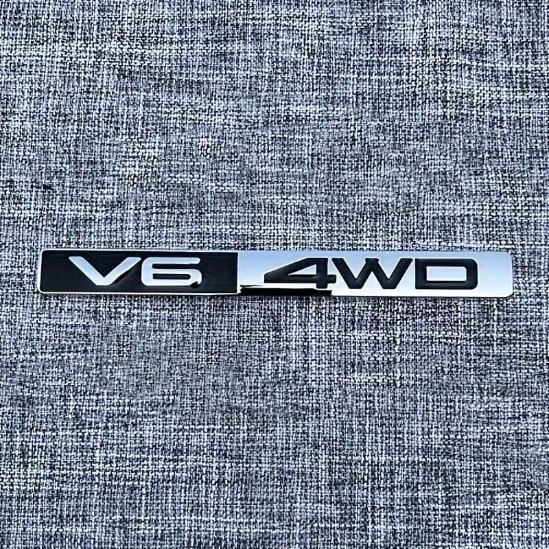 1pc, V6 Letter Modified Car Emblem, Individual Metallic Sticker, Aesthetic And Practical Trunk Badge-Fender Emblem-Side Panel Sticker