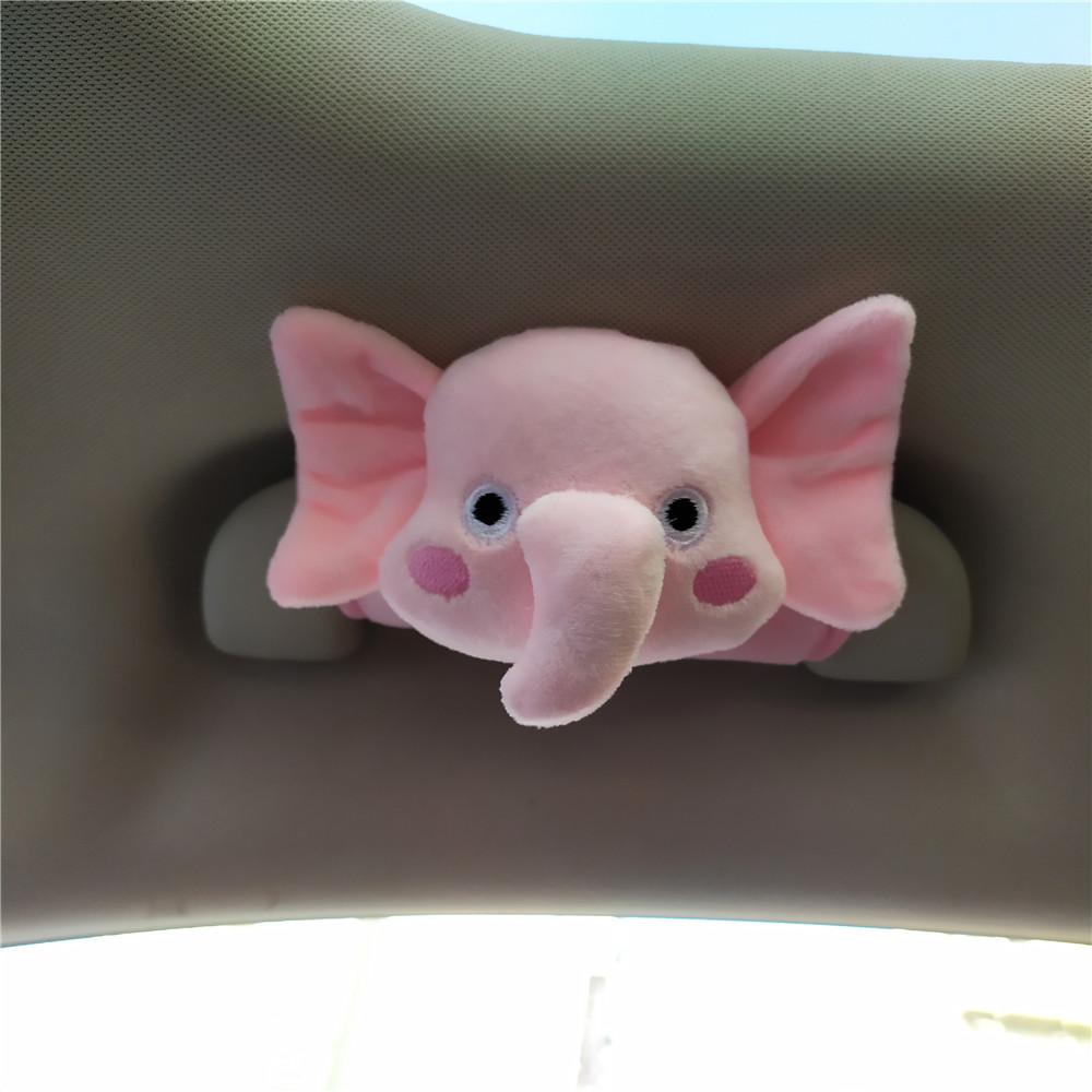 

Cute Cartoon Elephant Doll Car Interior Door Handle Cover Universal Plush Handbrake Case Protector Auto Roof Holder Protection