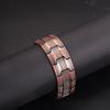 Brățară Magnetică Lată Retro pentru Bărbați, Cupru Roșu, Stil European și American, Bandă Magnetică pe Trei Rânduri.