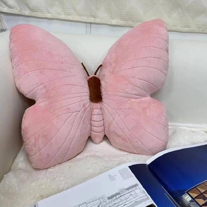 Pink Butterfly Throw Pillow Plush Toy Sofa Back Cushion Decoration Gift Toys