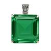 Certified 130 Ct Natural Green Topaz Pendant 925 Sterling Silver Rare Gemstone AI-34-NS