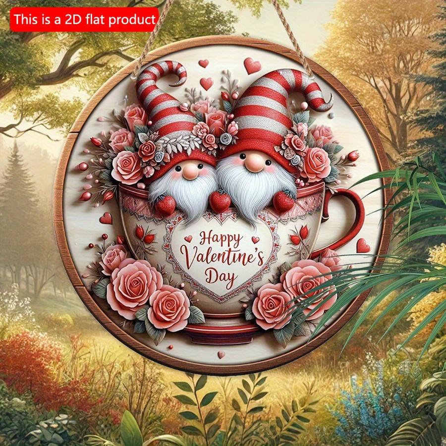 

1 шт. 2D Плоский деревянный знак «Гном ко Дню святого Валентина» - 20 см. Идеально подходит для декора дома, сада и крыльца | Идеальное приветственное слово или венок | Отличный подарок для друзей 20cm*20cm