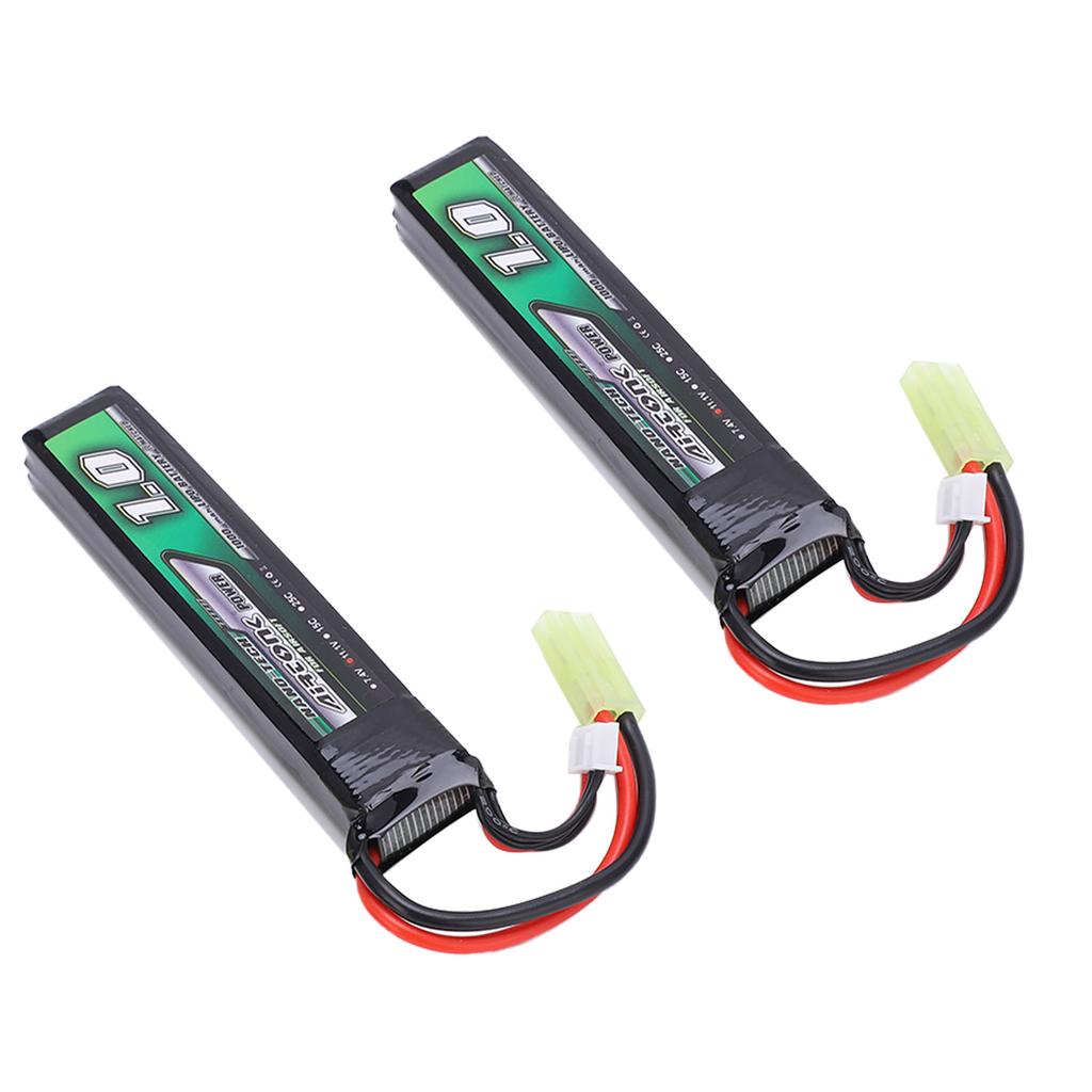 2 Stück 11,1 V 1000 mAh 15C Lipo-Akkupack mit Mini-Stecker Einzelzelle für Tamiya für RC-Auto Spielzeug