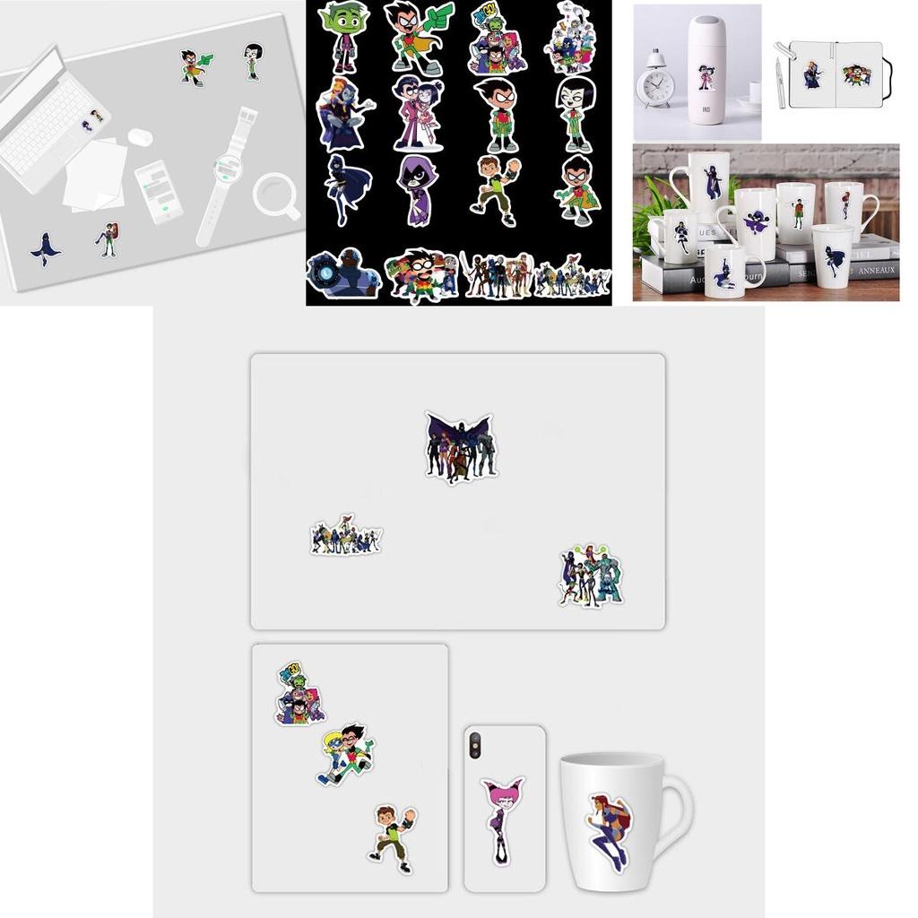 Vibrant 50pcs Teen Titans Go Sticker Set For Personalizing Luggage And Bikes