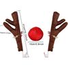 Christmas Car Reindeer Antlers And Nose Decorations Kit Vehicle Costume Plush Rudolf Red Nose Deer Antlers Auto Accessories