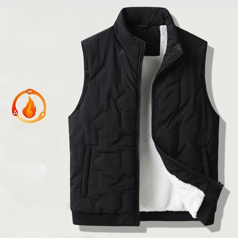 

Мужской жилет большого размера из хлопка на пуху, осенне-зимний, теплый жилет с подкладкой для пар, новая повседневная куртка с открытыми плечами 10XL чёрный