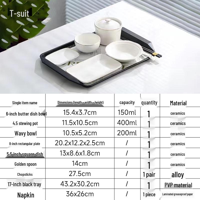 Gold Rim Ceramic Postpartum Meal Set