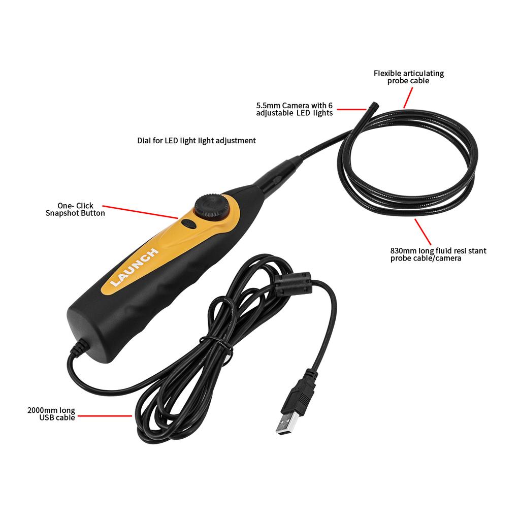 Launch VSP-600 Inspection Camera Videoscope 5.5MM VSP600 Borescope for Viewing&Capturing Video&Images