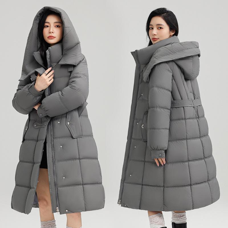 Women's hooded splicing new cold and windproof lightweight thickened fluffy warm loose high-quality fabric casual sports cotton clothing