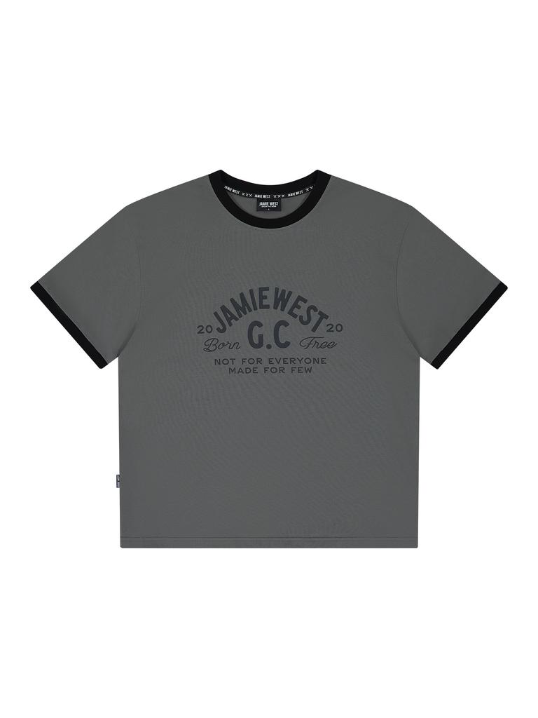 Jeimiweseuteu Jwgc Lettering Regular Ringer T-Shirt (Gray)