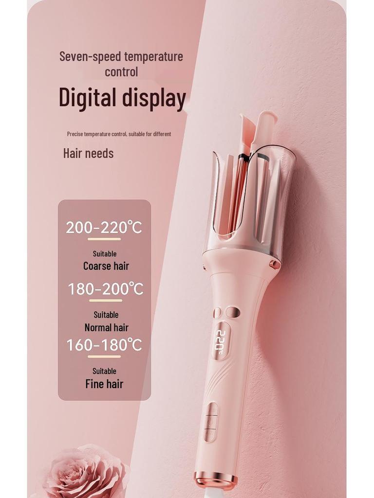 3-in-1 Automatic Hair Curler with Interchangeable Heads for Big Waves, Straight Hair, Corn Waves, & Egg Rolls