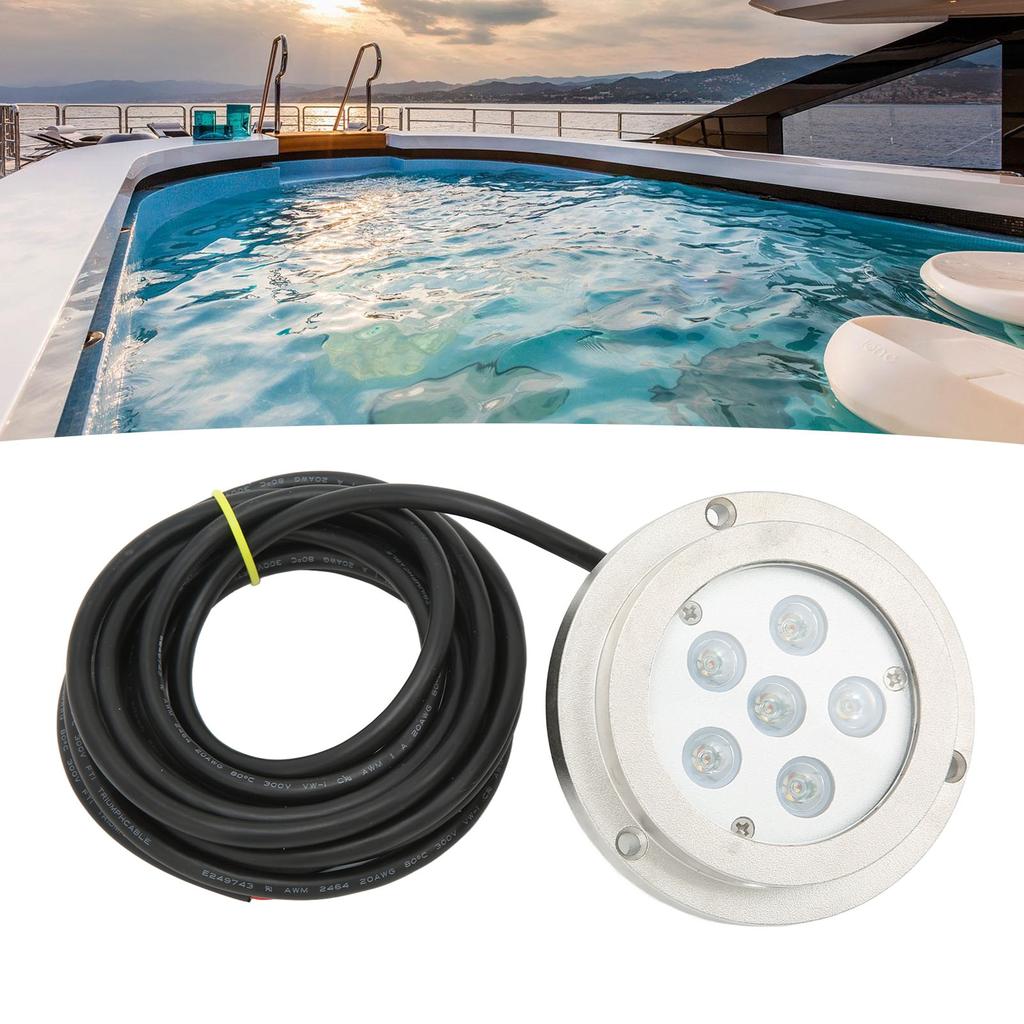 3.8in Boat Underwater Light 316 Stainless Steel IP68 Waterproof Strong Sealing for Ships Yachts Motorboats Boat Underwater Light