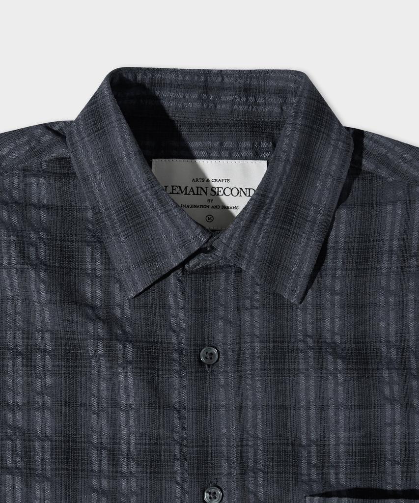 LEMAIN SECOND Check Oversized Short Sleeve Shirt [Charcoal]