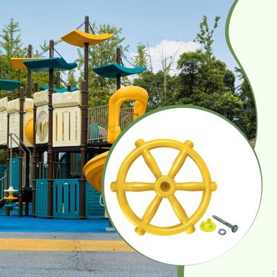 Roue de Bateau Pirate Jouet Gymnase Volant Aire de Jeux Accessoires pour Cabane dans les Arbres Jeu Extérieur