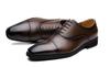 Jo Marino Men's Genuine Leather Business Shoes, Straight-Tip Dress Shoes, Non-Slip, Inner Wingtip, Size 1190 (Size 25.5, Dark Brown)
