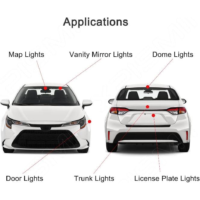12 Piece 6000K White Accord Interior LED Light Kit Package Replacement for Honda Accord 2003 2004 2005 2006 2007 2008 2009 2010 2011 2012, with