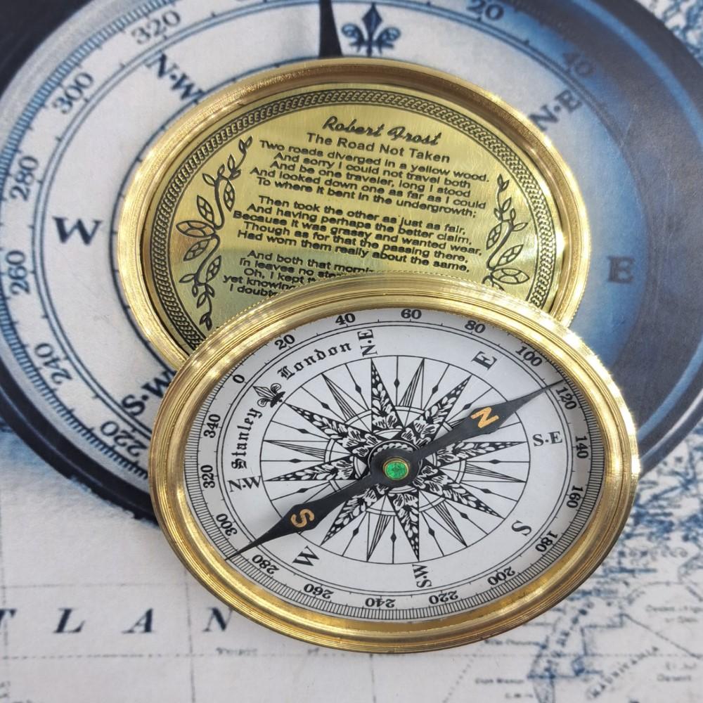 

Морской латунный компас со 100-летним календарем – 7 см компас с выгравированным стихотворением