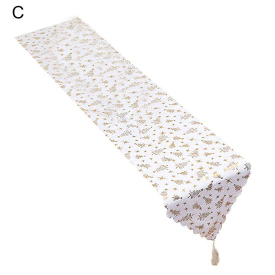 Střapcová dekorace Dlouhý běhoun na stůl Slavnostní atmosféra Vánoční ražba Potisk listů Ubrus Vánoční ozdoba Domácí dekorace