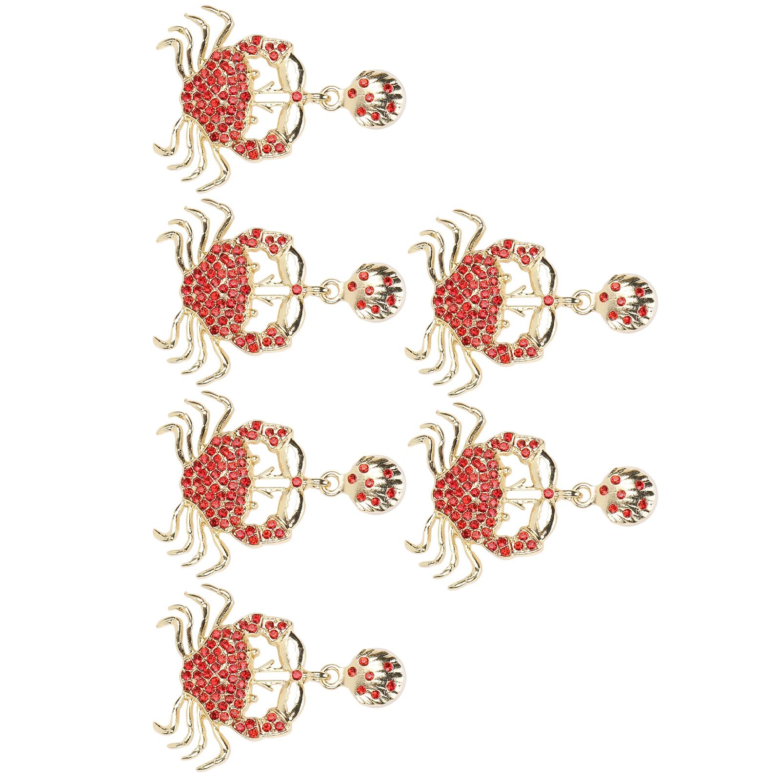 

3 пары сережек с бриллиантами в виде маленького краба, подвеска AllMatch, модные трендовые украшения